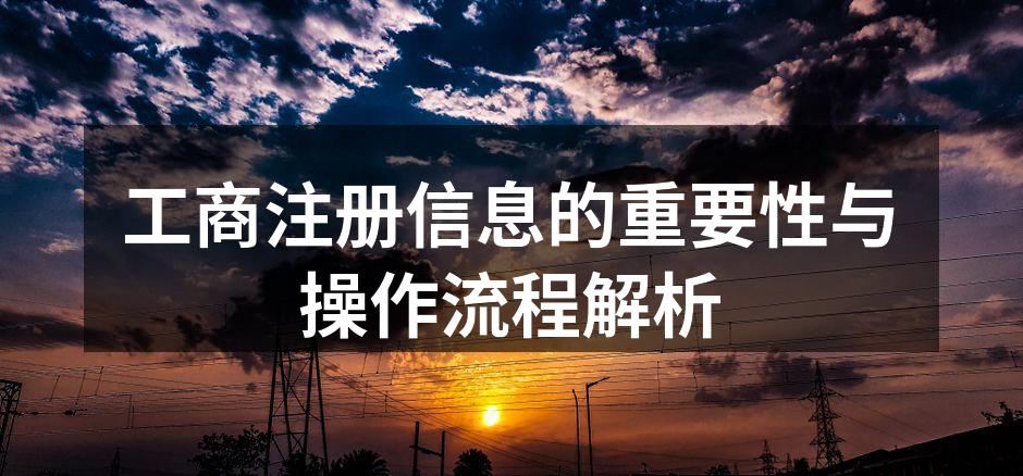 工商注册信息的重要性与操作流程解析